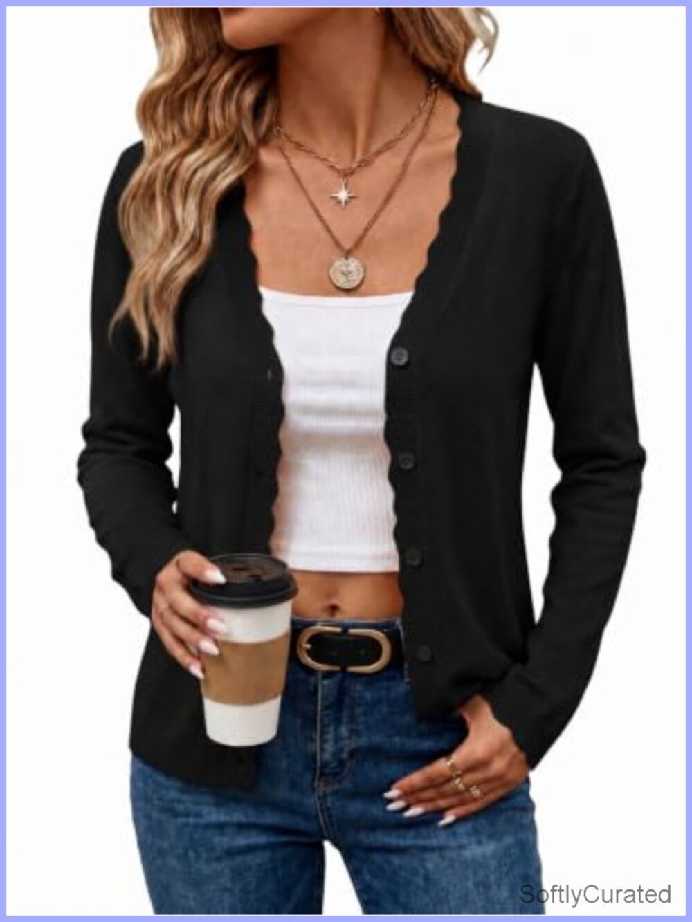Womens Lightweight Button Down Cardigan V-Neck Long Sleeve Knit